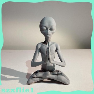 Collectible Alien Figurine Statue Display Home UFO 15x9cm Sculpture Tabletop