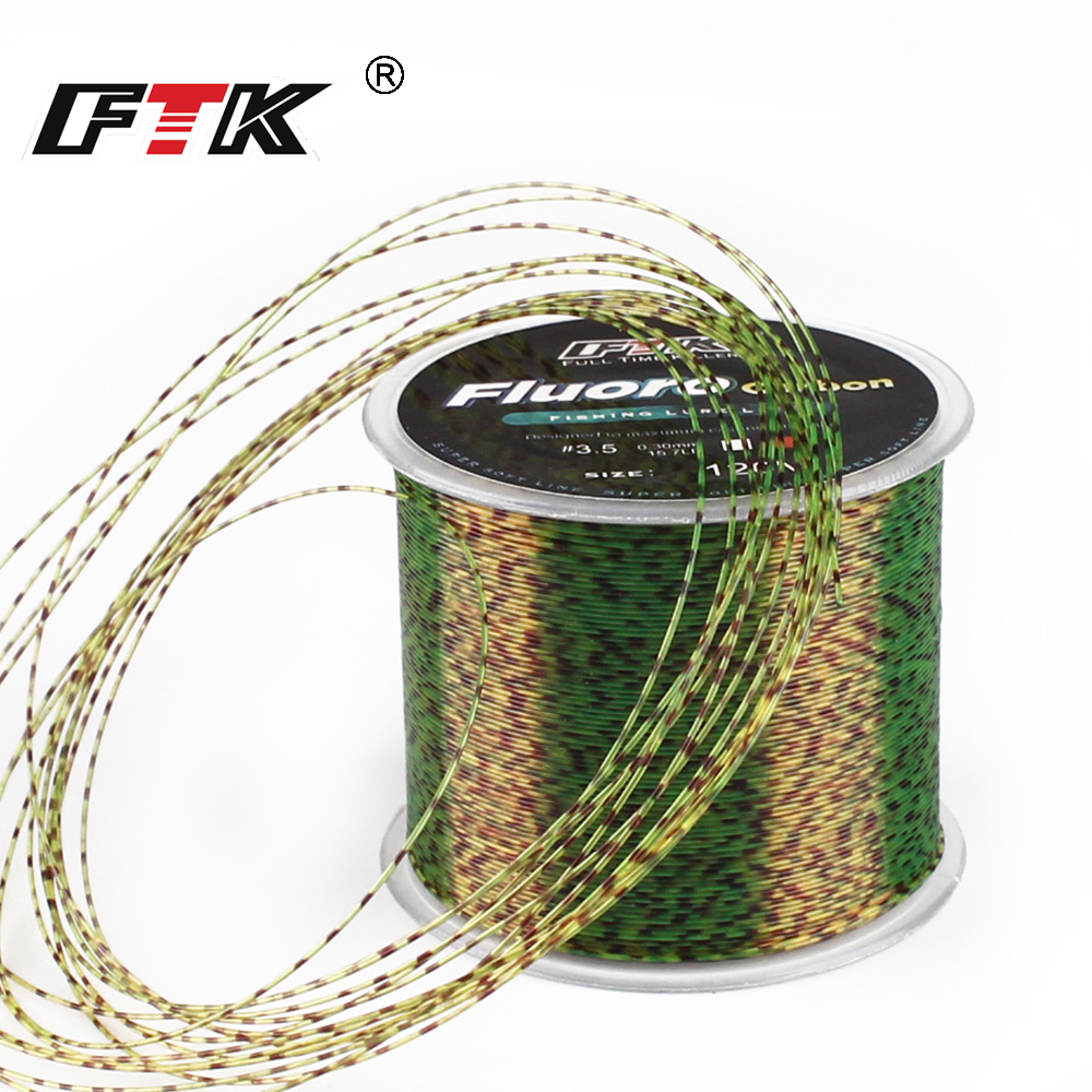 ซื้อ FYK 120M Fluorocarbon Coating Carbon Fiber Monofilament Leader Line Carp Fishing Sinking Line Mottling Design