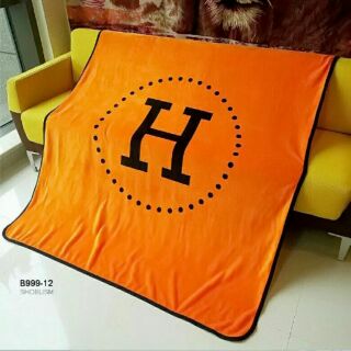 ผ้าห่ม HERMES นาโน สีส้มสด