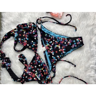 bikini roxy สีดำ xs used like new