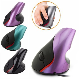 Vertical  Ergonomics Mouse เมาส์ออปติคอลเล่นเกม 1600 DPI USB Vertical Hand-held 5 Button Wired สามารถปรับได้ แบบใช้สาย