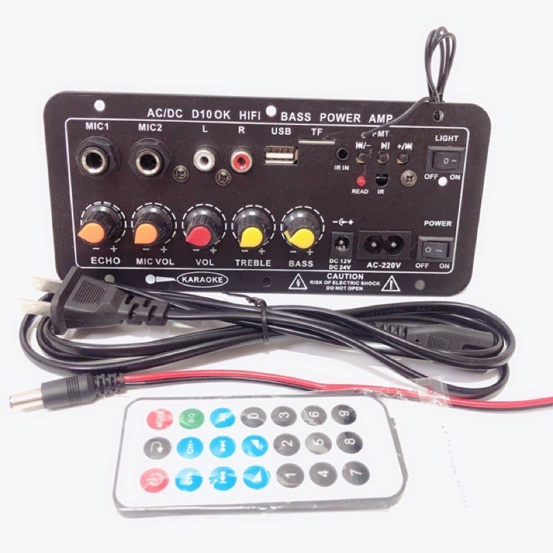 แอมป์ขยายจิ๋วคาราโอเกะสามารถเล่นFM/MP3/USB/MSD/บลูทูธ/AUXแถมสายไห้ครบชุดพร้อมใช้งาน
