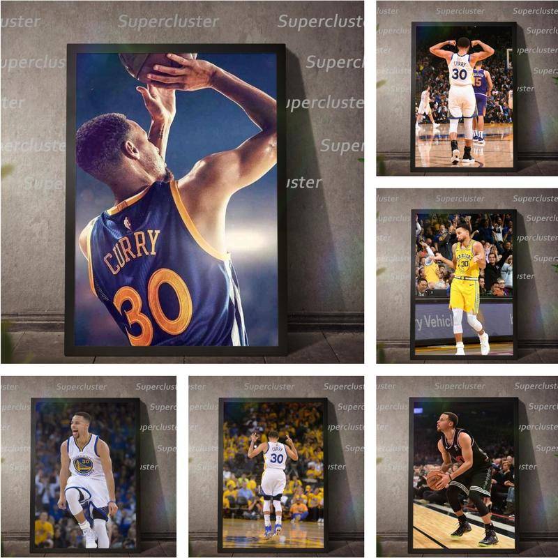 Stephen Curry Canvas ใหม่ NBA Basketball Painting Poster Wall พิมพ์ภาพตกแต่งบ้าน