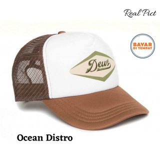 หมวกผู้ชาย Distro Original Trucker หมวกตาข่าย สีขาว สีน้ําตาล คุณภาพดี เท่