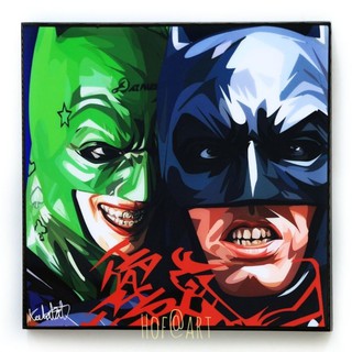 Batman &amp; Joker #1 แบทแมน โจ๊กเกอร์ DC comics ซุปเปอร์ฮีโร่ รูปภาพ​ติดผนัง pop art การ์ตูน กรอบรูป แต่งบ้าน ของขวัญ