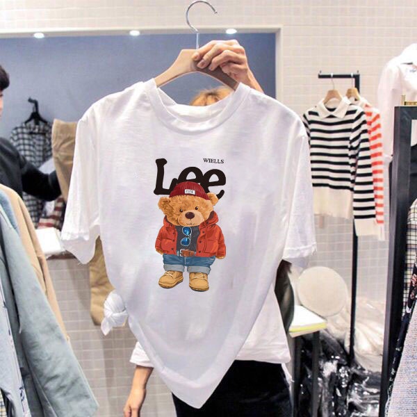 BK-477-SHORT เสื้อยืดแขนสั้นพร้อมส่ง 7สี ลายการ์ตูน ขายดีตามเทรนต์ ลายน่ารัก สีสันสดใส่น่ารัก ใส่ได้ทั้งหญิงและชาย