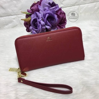 LYN coin continetal Zip log สีแดง (outlet)