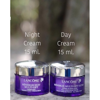 Lancome Renergie Nuit Multi Lift Redefining Lifting Day-Night Cream ขนาดทดลอง 15ml+15 ml💯✅