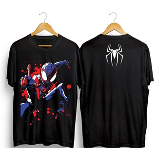 เสื้อวินเทจผญ เสื้อยืดแฟชั่น ♚ ◊株式会社เสื้อยืดสไปเดอร์แมน Jump Superhero เสื้อยืดสําหรับผู้ชาย =+Q Tee