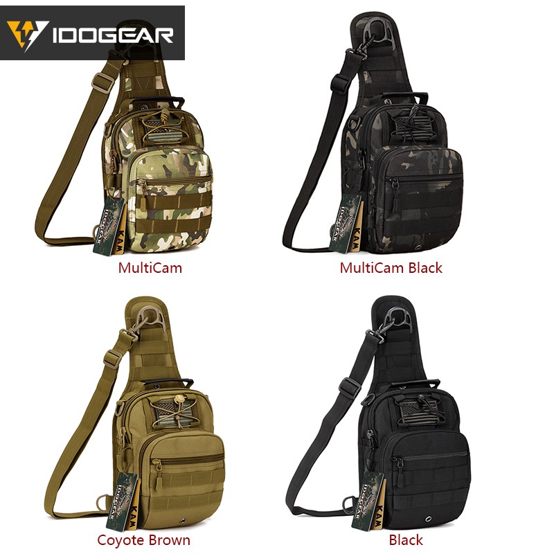 IDOGEAR ยุทธวิธีสลิงกระเป๋าแพ็คเล็ก EDC อันดับโจมตีช่วงเป้กองทัพทหารไหล่ Daypacks เป้สะพายหลังกลางแจ้ง BG3505