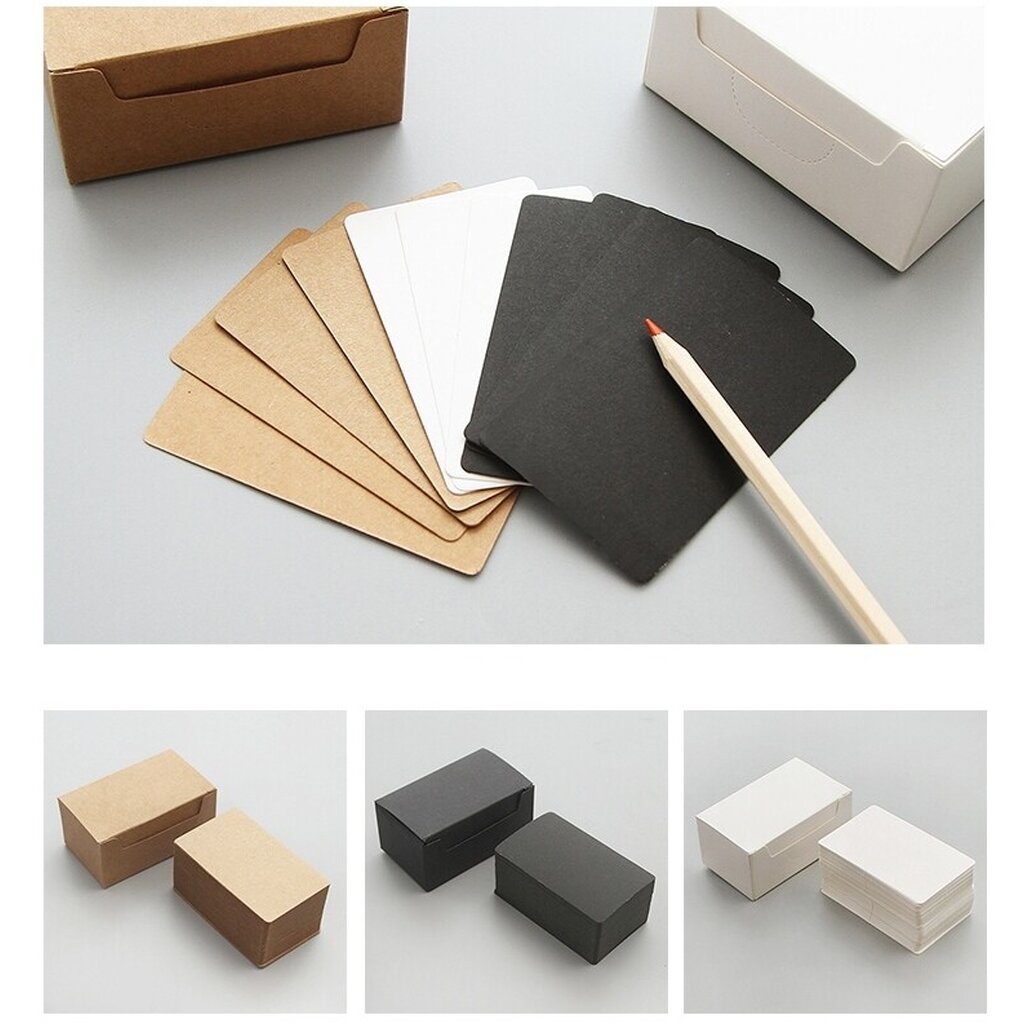 กระดาษ การ์ดเปล่า 9x5.2cm (100 ใบ) 300แกรม  การ์ดนามบัตร (มีกล่องให้)