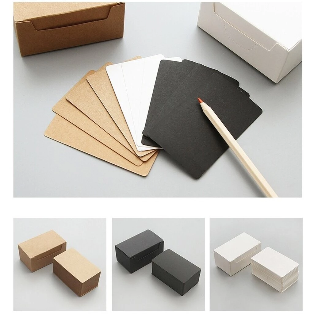 กระดาษ การ์ดเปล่า 9x5.2cm (100 ใบ) 300แกรม การ์ดนามบัตร (มีกล่องให้)