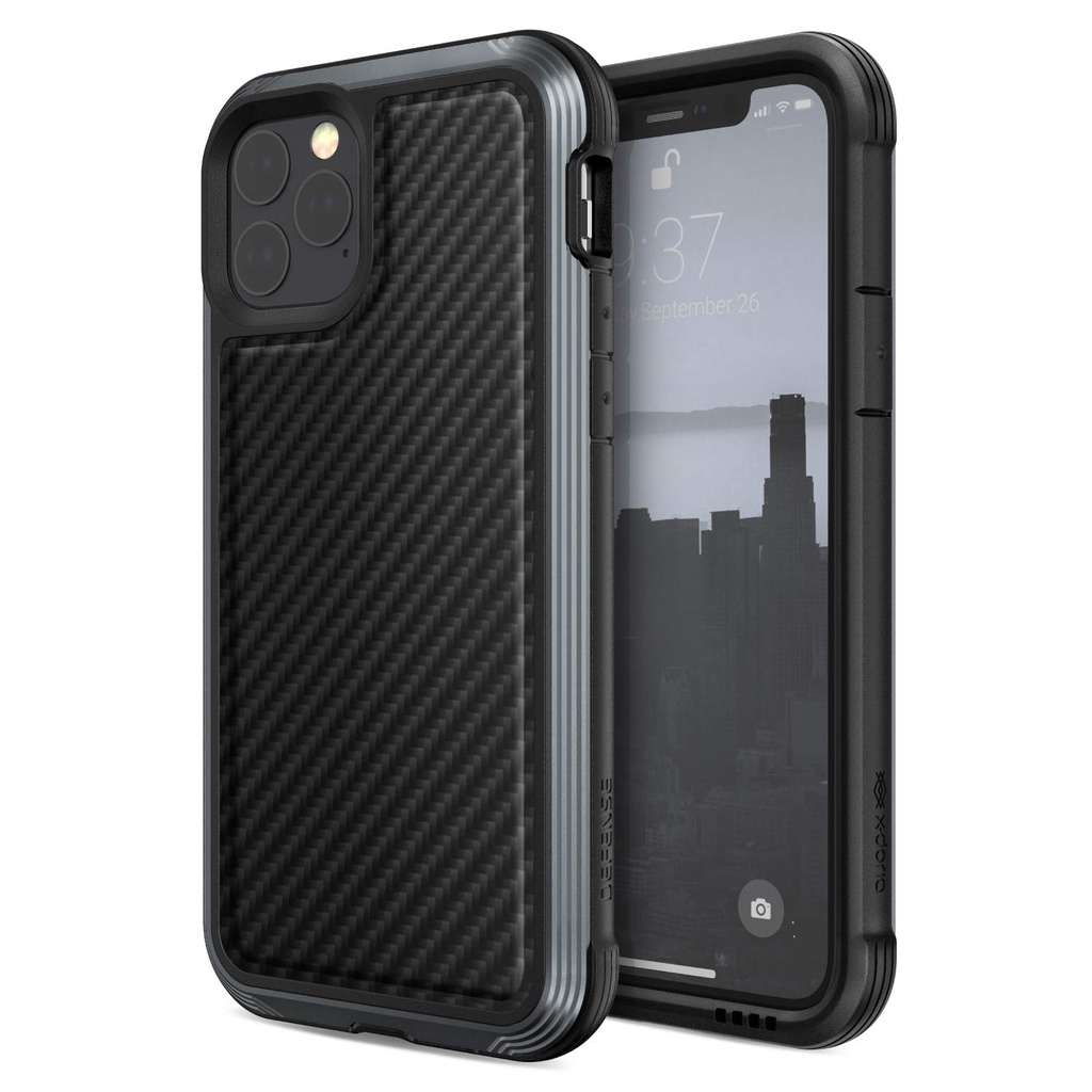 X-Doria เคสกันกระแทก iPhone 11 / 11 Pro Max Case X-Doria Defense Lux แบบเคฟล่าร์ (Black-Carbon)