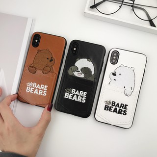 ซองหนัง ความคิดสร้างสรรค์ casing iPhone 13 pro max 11 pro max 7plus iPhone 12 pro max 12 mini 8p xs max xr เคสโทรศัพท์ การ์ตูน หมี กระเป๋าเสื้อ case