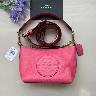 🎀 (สด-ผ่อน) กระเป๋าสะพาย สีชมพู FUCHSIA COACH C2829 DEMPSEY SHOULDER BAG WITH PATCH