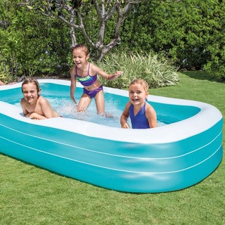 INTEX สระว่ายน้ำเป่าลม สระน้ำเป่าลม สระว่ายน้ำ Swim Center Inflatable Family Swimming Pool รุ่น 58484