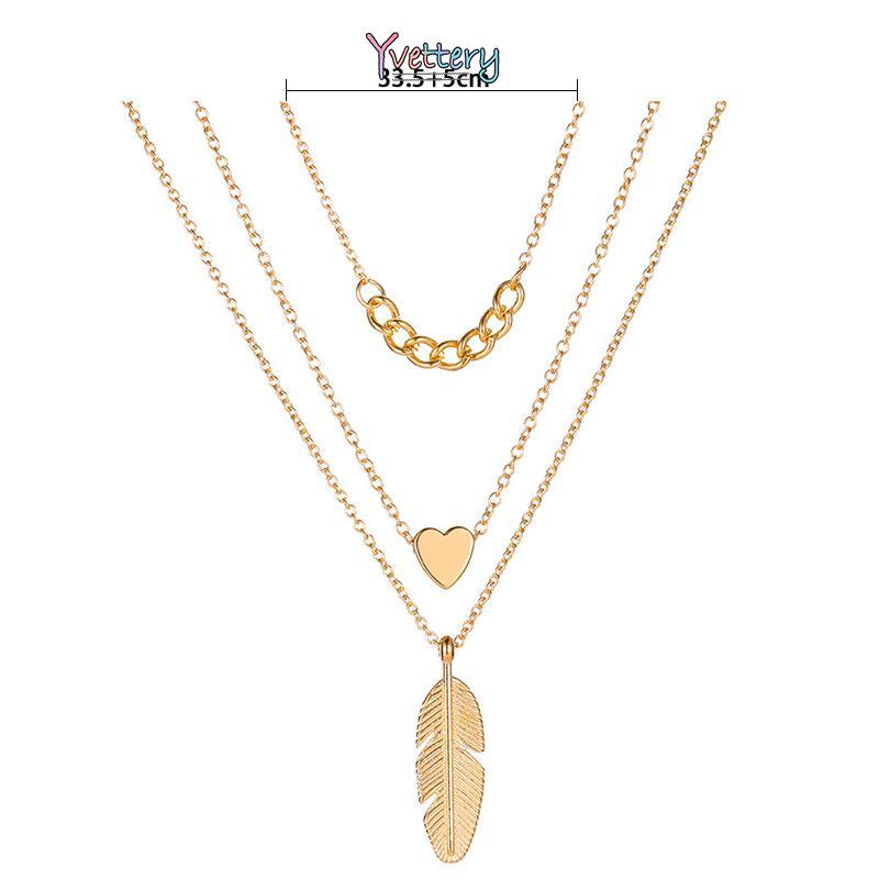 Multilayer Golden Chain สร้อยคอChoker สไตล์วินเทจ Pearl Axis Gold สําหรับผู้หญิงYy