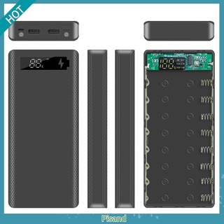 Pisand เคสพาวเวอร์แบงก์มือถือ แบบพกพา Micro USB Type-C 18650 แบตเตอรี่ LCD DIY