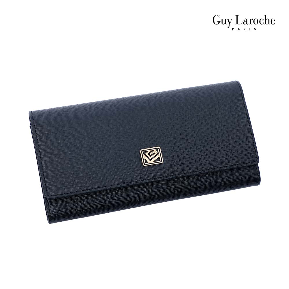 Guy Laroche กระเป๋าสตางค์ทรงยาว 3 พับ รุ่น MARGO - ( สีดำ )