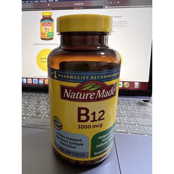 Nature Made Vitamin B12 1000 mcg, Energy Supplement For Cellular Energy Support,400 softgels