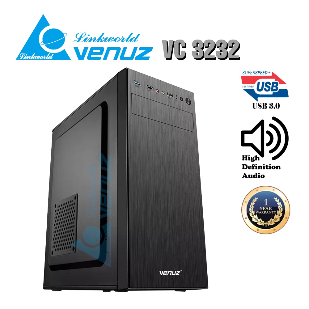 VENUZ ATX Computer Case VC 3232 - Black