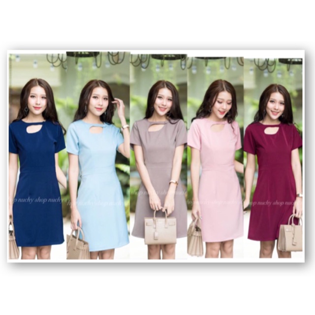 DW 5 🔥Hot🔥เดรสฮานาโกะ แต่งคอเว้าติดกระดุม