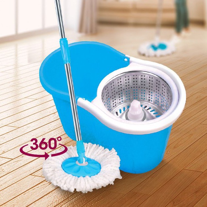 ชุดถังปั่นถูพื้นพร้อมไม้ถู ถังไม้ม๊อบแบบมีล้อ SPIN MOP DD-609 แถมผ้า 2 ชิ้น