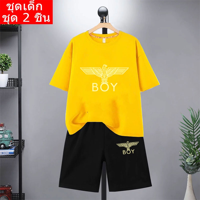 K2012+DD328 {ชุดเซ็ต2ชิ้น} เสื้อยืดชุดเด็ก+กางเกงขาสั้น เสื้อยืดพิมพ์ลายการ์ตูนน่ารัก ผ้านิ่ม ไม่ย้ว