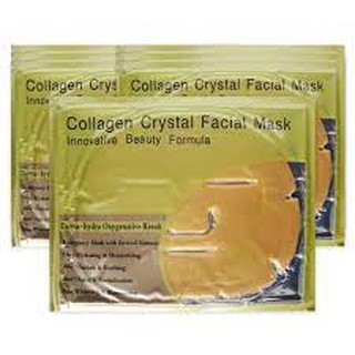 มาส์กหน้ากากทองคำ มาส์กคริสตัลคอลลาเจน 4 In 1 สำหรับผิวหน้า (Collagen Crystal Facial Mask) 1 แผ่น