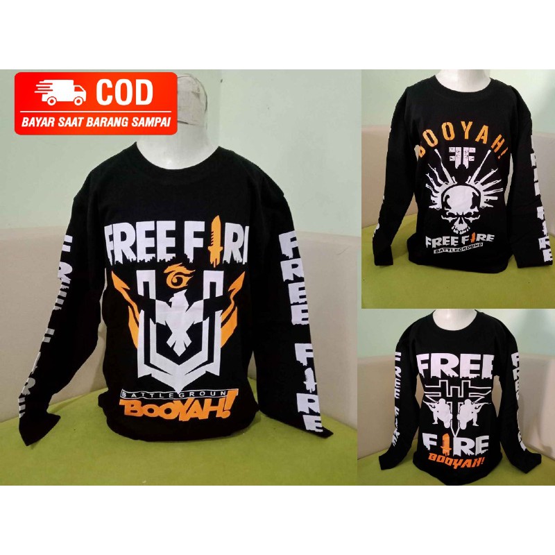 Free FIRE แขนยาว/ฟรี FIRE เสื้อยืดเด็ก/เสื้อผ้าเด็กผู้ชาย/เสื้อ/ เสื้อ FF/เสื้อ FF ยาว FF