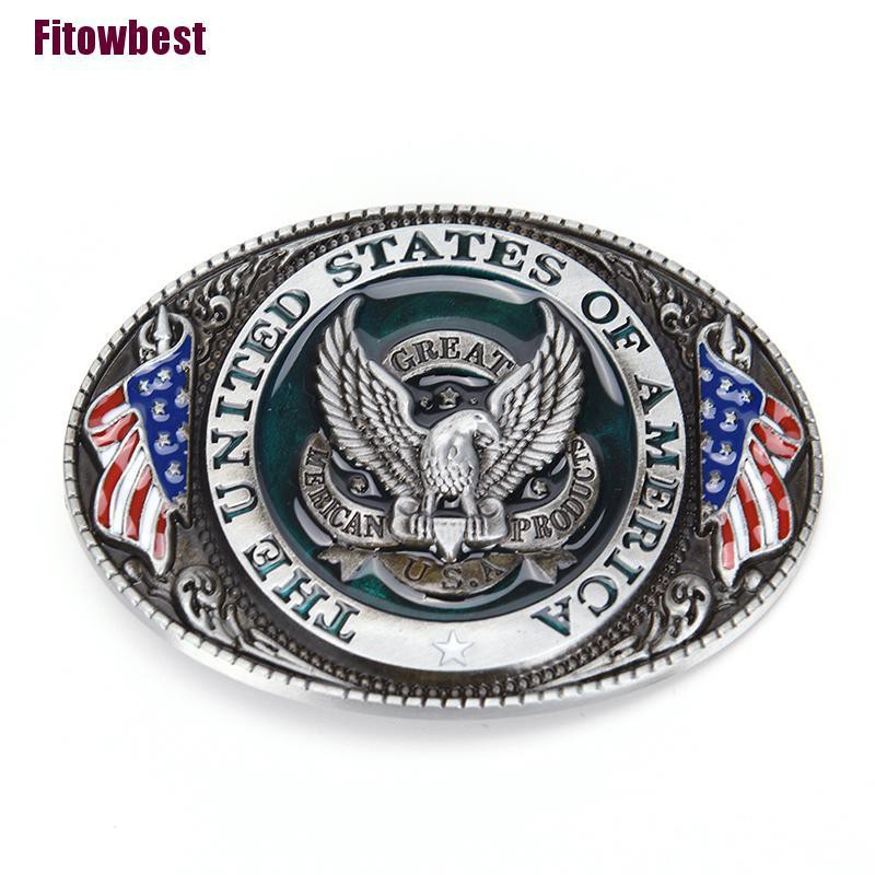 Fbth สไตล์ตะวันตก ใหม่ U.S.A. หัวเข็มขัด โลหะผสม รูปธงชาติอเมริกัน แฟชั่นสําหรับผู้ชาย