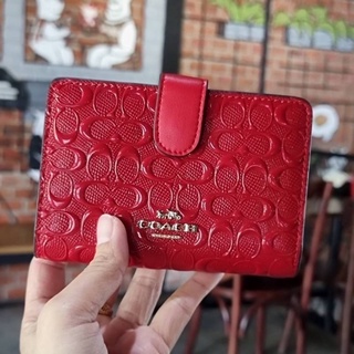 📮ส่งฟรี ‼️ COACH F25937 MEDIUM CORNER ZIP WALLET