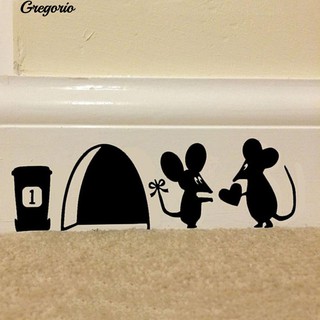 Gregorio Art Decor ศิลปะสมัยใหม่ Mouse Lover หัวใจห้องน้ำ Decal สติ๊กเกอร์ติดผนังห้องเด็ก