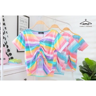 เสื้อลายทางสีฟรุ่งฟริ้ง มี 3 สี