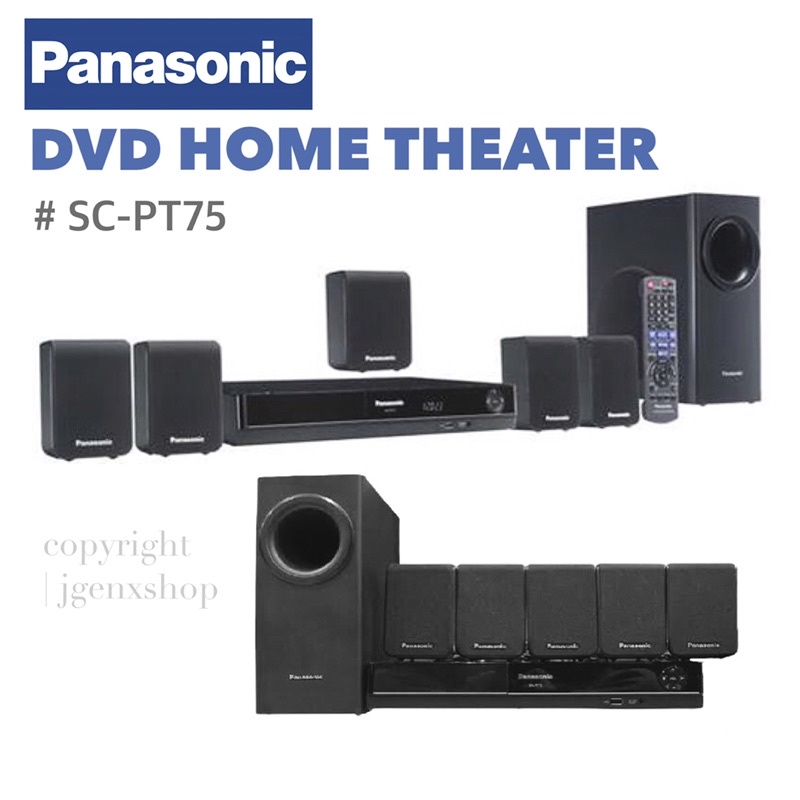 - ของแท้ 💯 Panasonic DVD Home Theater รุ่น SC-PT75 สี Black ชุดเครื่องเล่น dvd และชุดเครื่องเสียง รับ USB วิทยุได้ -