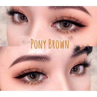 **ส่งของทุกวัน**  คอนแทคเลนส์ บิ๊กอายราคาถูก pony brown สีน้ำตาล บิ๊กอายสายฝอ