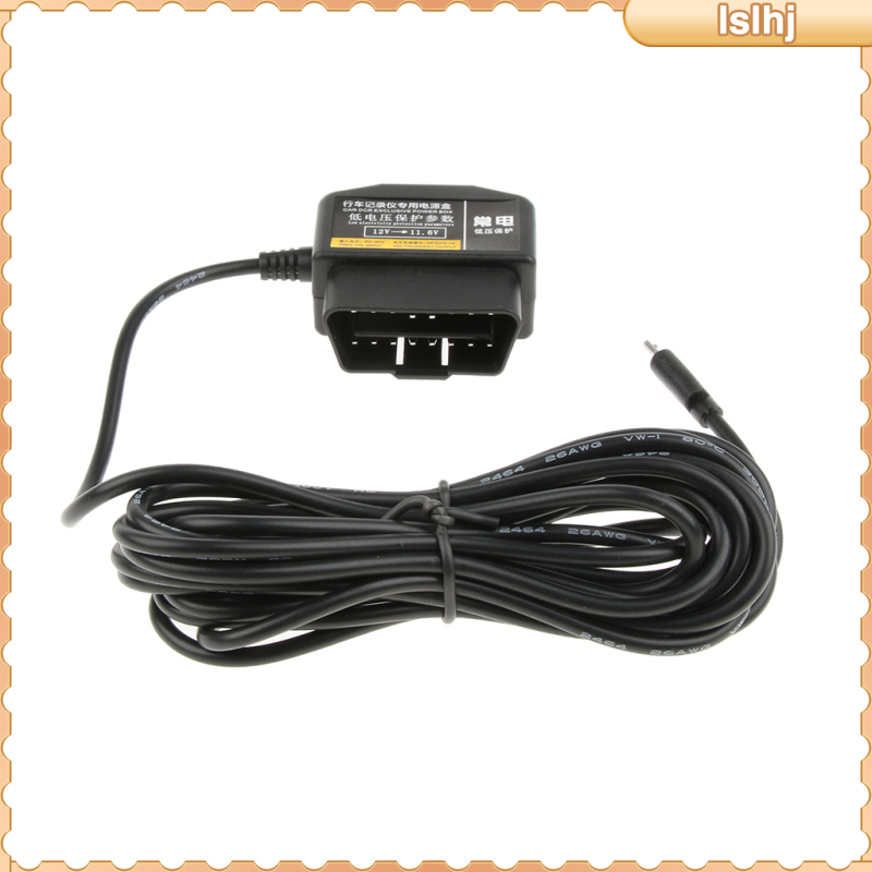 สายเคเบิลหัวขวา Micro USB 12V 36V เป็น 5V 2A DVR 3.5 เมตร