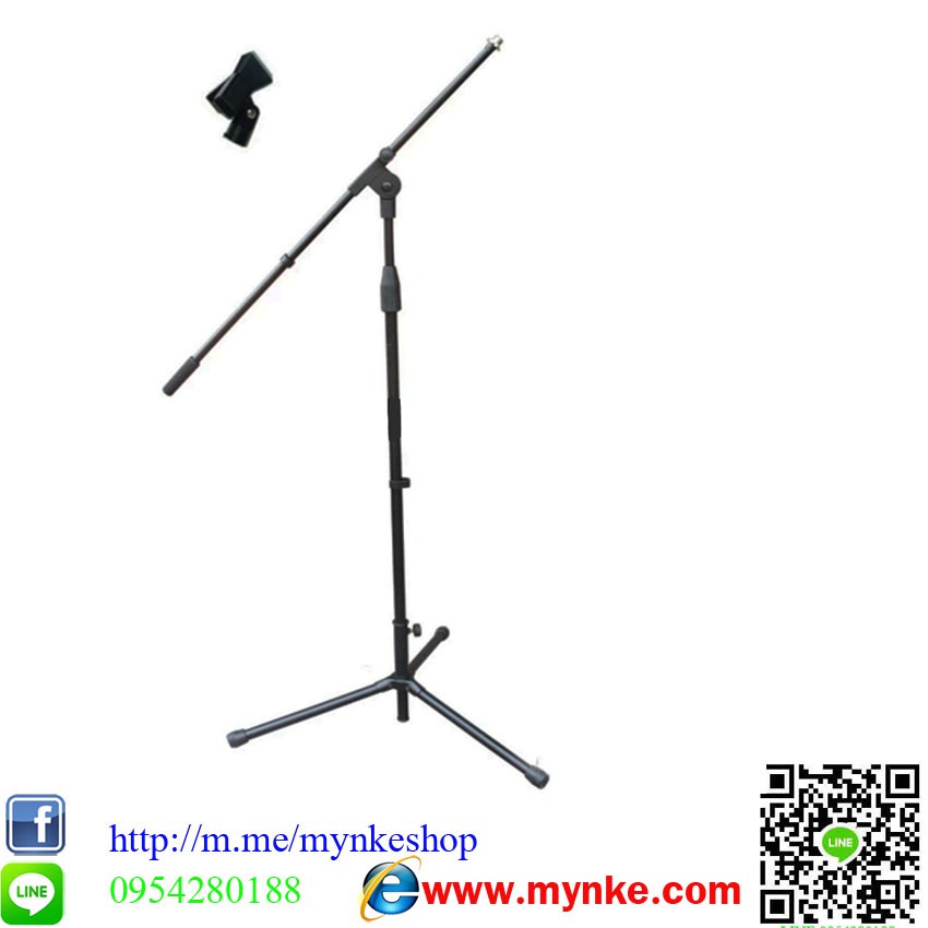 R02KSH  ขาตั้งไมค์โครโฟนตั้งพื้นพร้อมคอจับไมค์ รุ่น STM-B แขนบูม