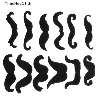 【TimeHee11】หนวดปลอม มีกาวในตัว สีดํา สําหรับปาร์ตี้เม็กซิกัน 12 ชิ้น ต่อชุด