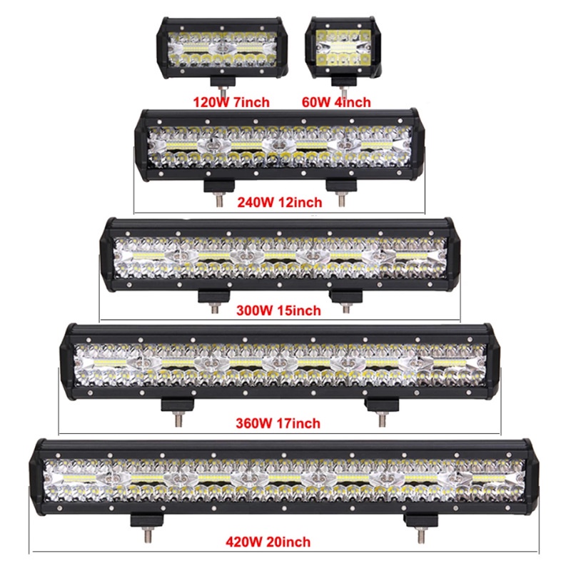 4-20inch Off Road LED Bar 12V 24V Combo LED Light Bar/Work Light for Car Jeep Truck Suv 4x4 Atv LED 