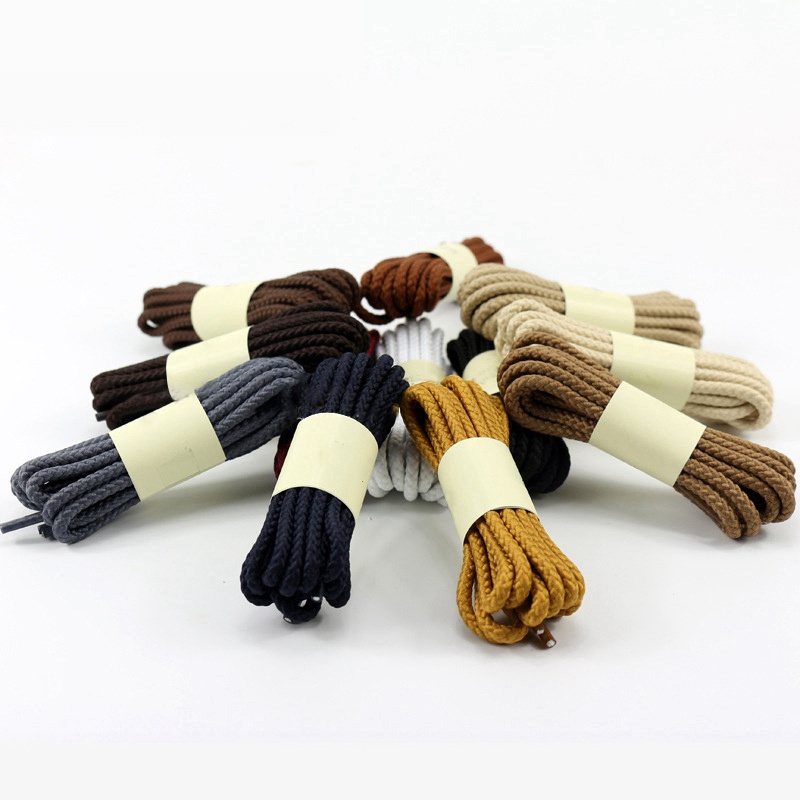 เชือกผูกรองเท้าผ้าใบ ทรงกลม ยาว 80 ซม. 100 ซม. 120 ซม. 140 ซม. 160 ซม. 14 สี 1 คู่
