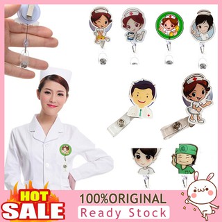 SUN  Cute Retractable Badge Reel Nurse Doctor Key ID Name Card Holder Office Supplies