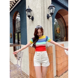 Melody rainbow knit top