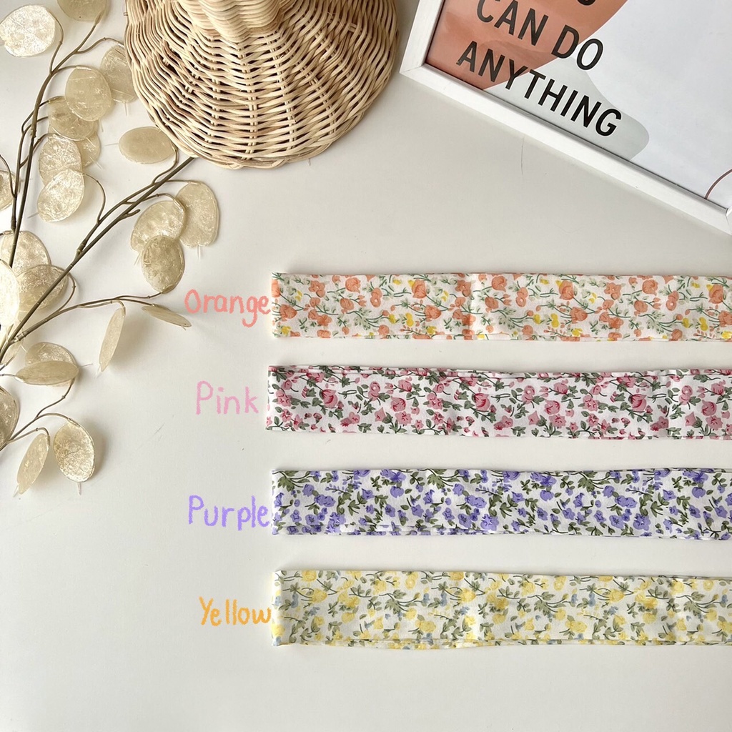 MINMI สินค้าพร้อมส่ง ริบบิ้นผูกผมดอกไม้รุ่นใหม่ น่ารักคูณสิบ