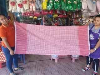 ผ้าขาวม้าพื้นบ้านแท้เย็บขอบเนื้อนุ่ม สินค้าพร้อมส่งในไทย
