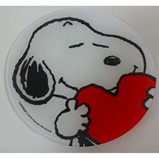 Peanuts Snoopy with Heart Glass Plate (Set of 4) by Lawson ชุด 4 ใบ