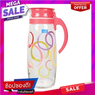 เหยือกแก้ว 1.66 ลิตร OCEAN COLORFUL CIRCLE สีชมพู ภาชนะใส่น้ำและน้ำแข็ง PITCHER OCEAN COLORFUL CIRCLE 1.66L PINK