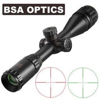 BSA OPTICS 4-16x44 ST ปรับสายตาออปติกสีเขียวสีแดงสว่างขอบเขตขอบเขตขอบเขตยุทธวิธีขอบเขต