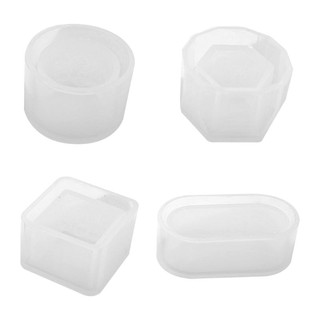 4 Pcs/set UV Resin DIY Handmade Flowerpot Silicone Mold Storage Box Hexagon Molds