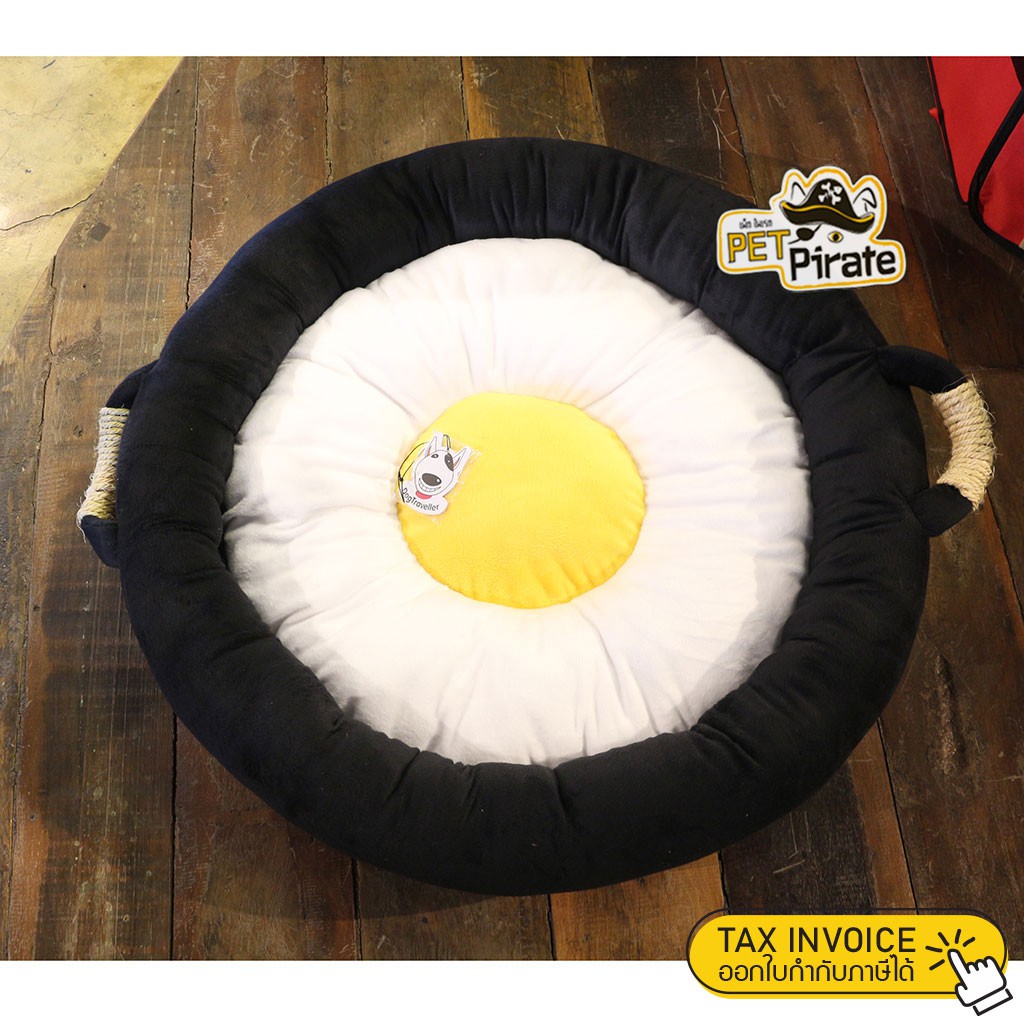 Dogtraveller ที่นอนหมา ที่นอนแมว เบาะนอนหมาแมวไข่กระทะ ขนาดใหญ่ XL ที่นอนสัตว์เลี้ยง เบาะนอนใหญ่ เบาะหมา เบาะลายน่ารัก